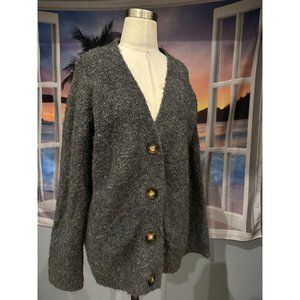Primark Cares gray button down cardigan sweater Small (6/8)